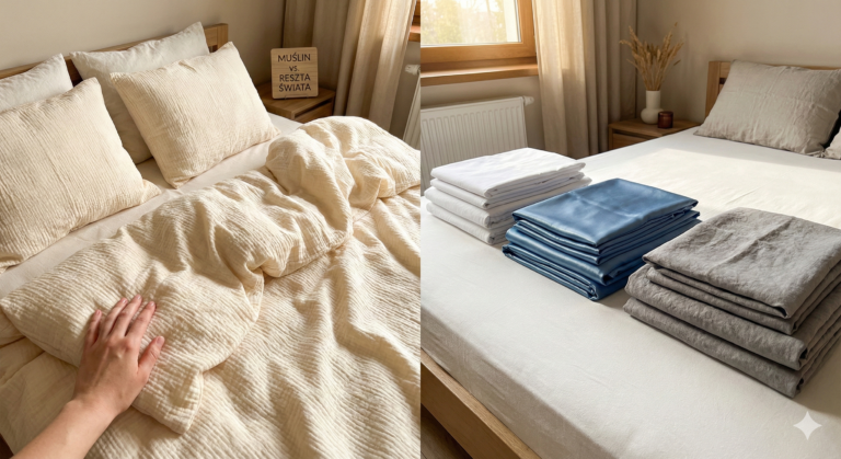 Pościel muślinowa kontra reszta świata: Wielkie porównanie materiałów. Czy warto postawić na muślin?