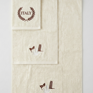 Elegancki Zestaw Ręczników z Haftem 3 szt. 100% Bawełna (70x140, 50x90, 30x50)