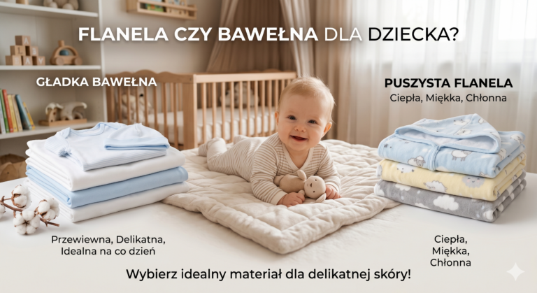 Flanela czy bawełna? Jaki materiał wybrać dla delikatnej skóry dziecka?