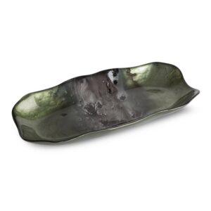 Szklana Patera Dekoracyjna Saba (01) Zielony