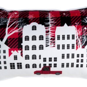 Welwetowa Poszewka z Nadrukiem Czerwony (04)