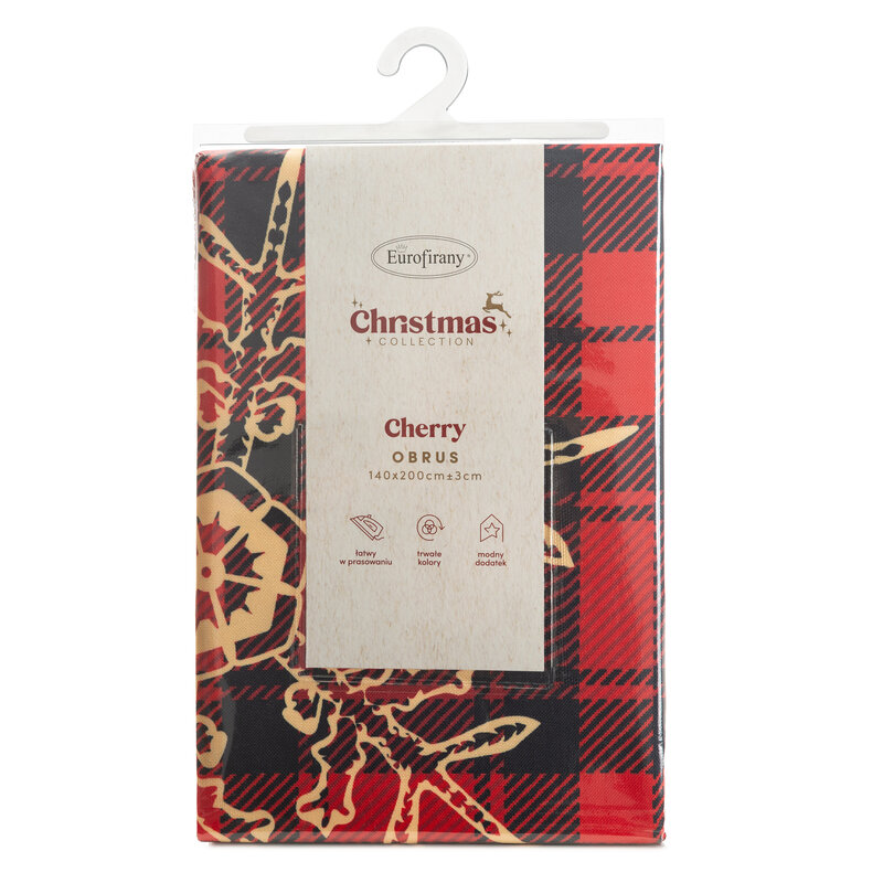 Obrus Świąteczny Cherry Czerwony - obrazek 2