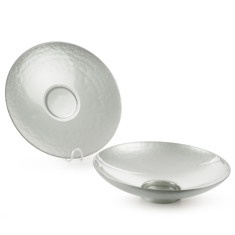 Szklana Patera Dekoracyjna Kala Srebrny (01) - obrazek 2
