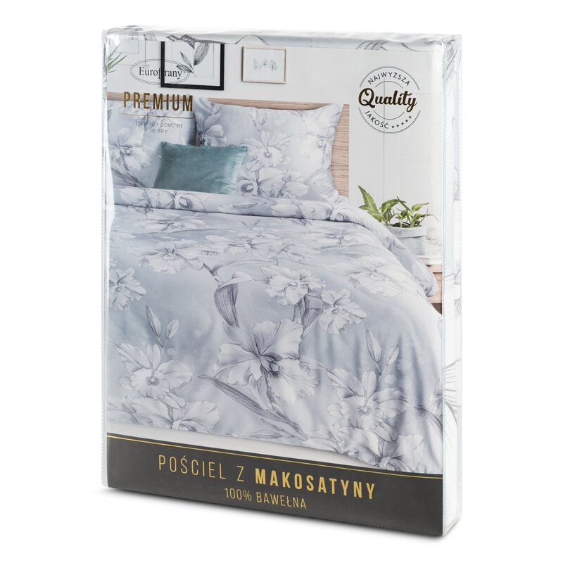 Komplet Pościeli Satynowej Premium30 Jasnoszary - obrazek 3