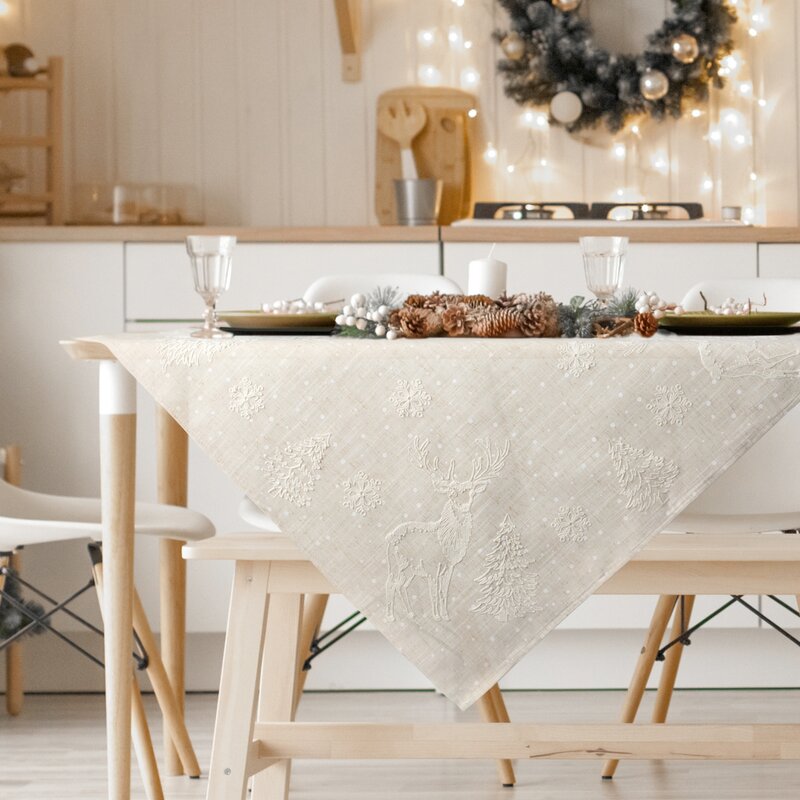 Obrus Świąteczny 08 Beżowy