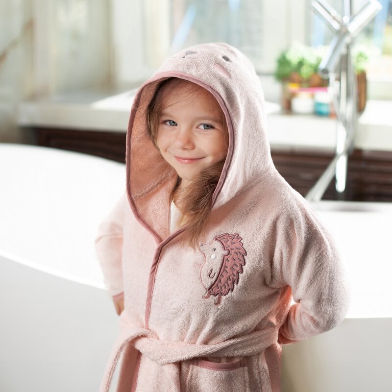 Szlafrok Dziecięcy z Aplikacją Różowy