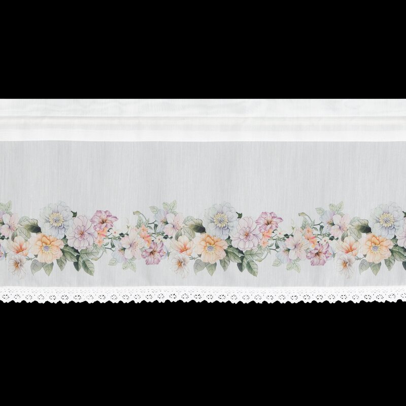 Firana Gotowa Flowery na Taśmie Biały - obrazek 2