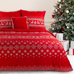 Komplet Pościeli Światecznej Noel02 Czerwony (02)