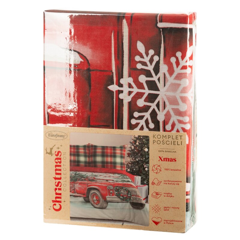 Świąteczny Komplet Pościeli Xmas Czerwony - obrazek 2